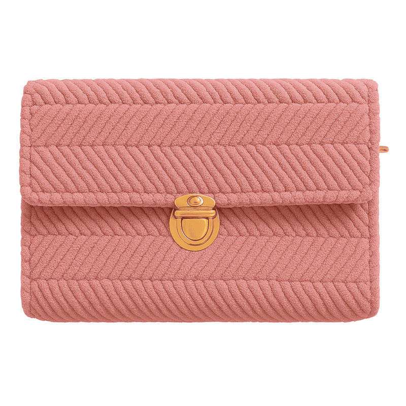 Bolso María rosa de malla plástica con cierre dorado