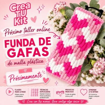 Curso básico de malla plástica para bordar fundas de gafas