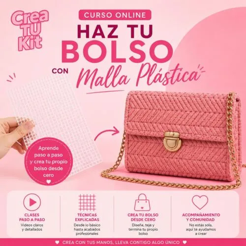curso online de malla plástica para bolsos