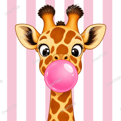 Diseño de jirafa con chicle decorado con diamantes para kit de bedazzling