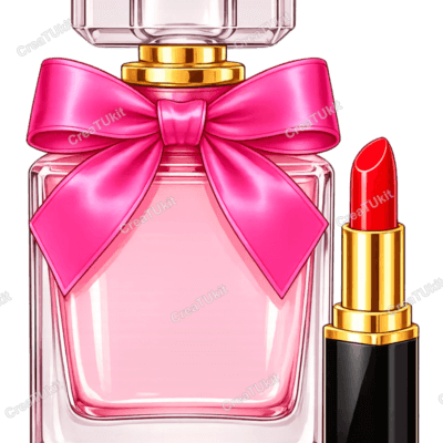 Diseño de perfume con lazo decorado con diamantes para kit de bedazzling