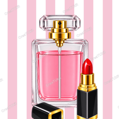 Diseño de perfume con rayas decorado con diamantes para kit de bedazzling