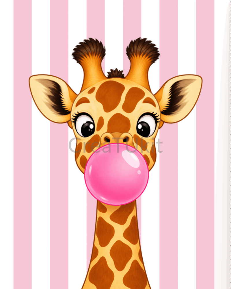 Diseño de jirafa con chicle del kit de bedazzling