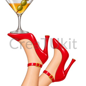 Plan de chicas en casa: noche creativa con kits de bedazzling 4 Kit de bedazzling Zapatos con martini